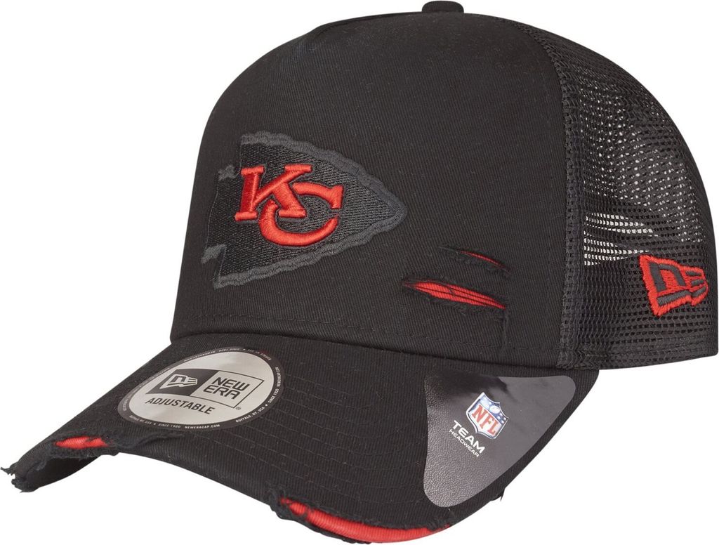 New Era Adjustable Trucker Cap DISTRESSED Kansas City Chiefs