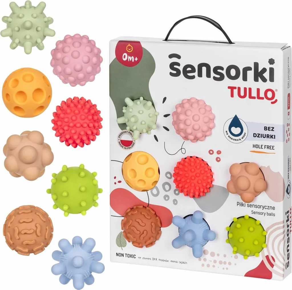 Tullo 8 Palline Sensoriali Pastel | Design Igienico e Sicuro 0m+