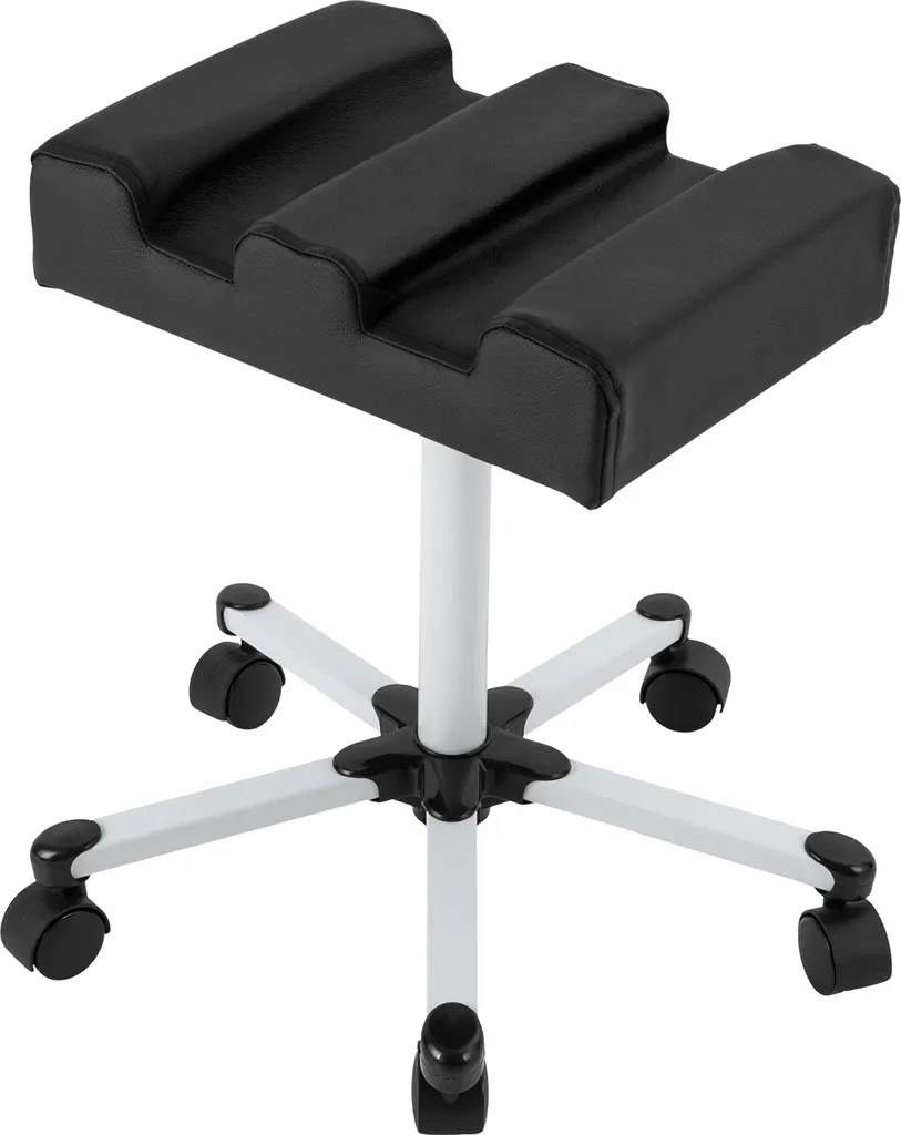 Tabouret manucure noir réglable 50-70cm avec repose-pieds ergonomique
