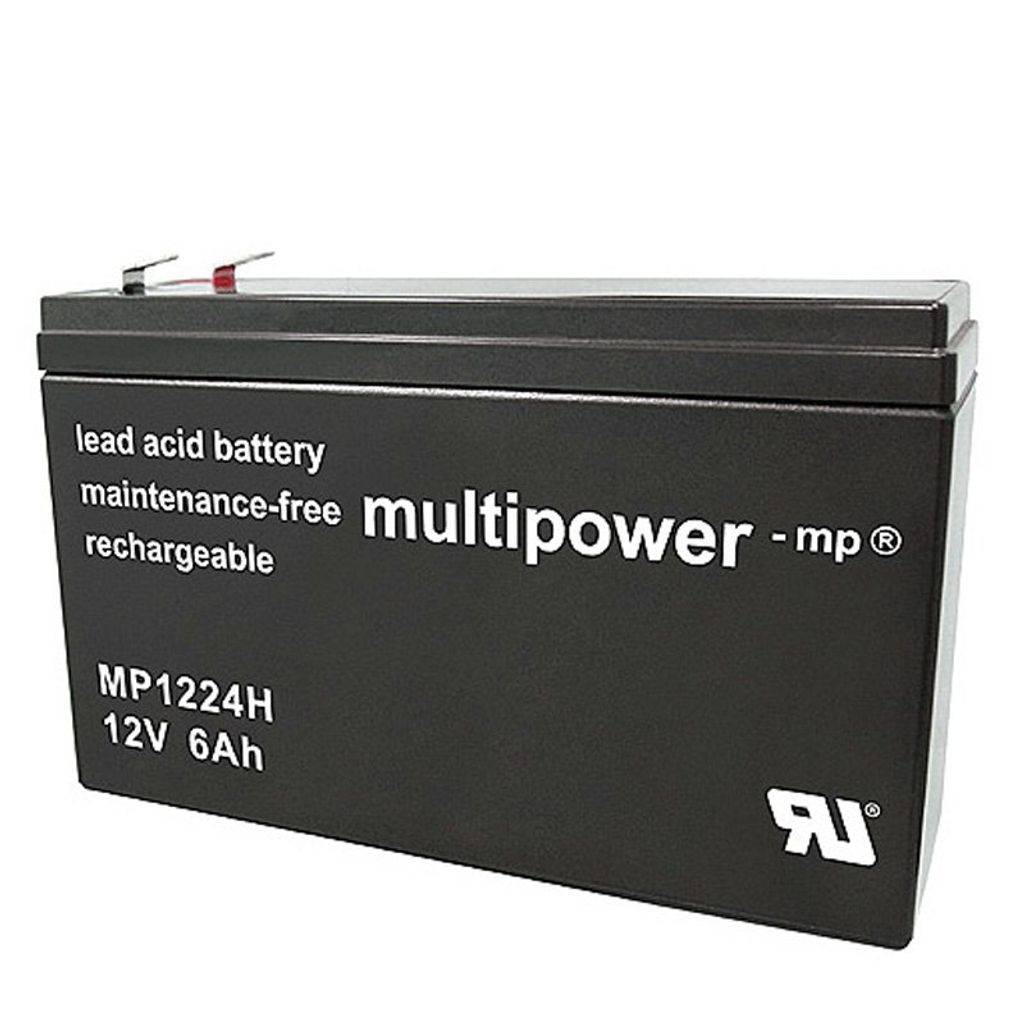 Multipower MP1224H Hochstrom Blei-Akku mit Faston 6,3mm Produktbild 