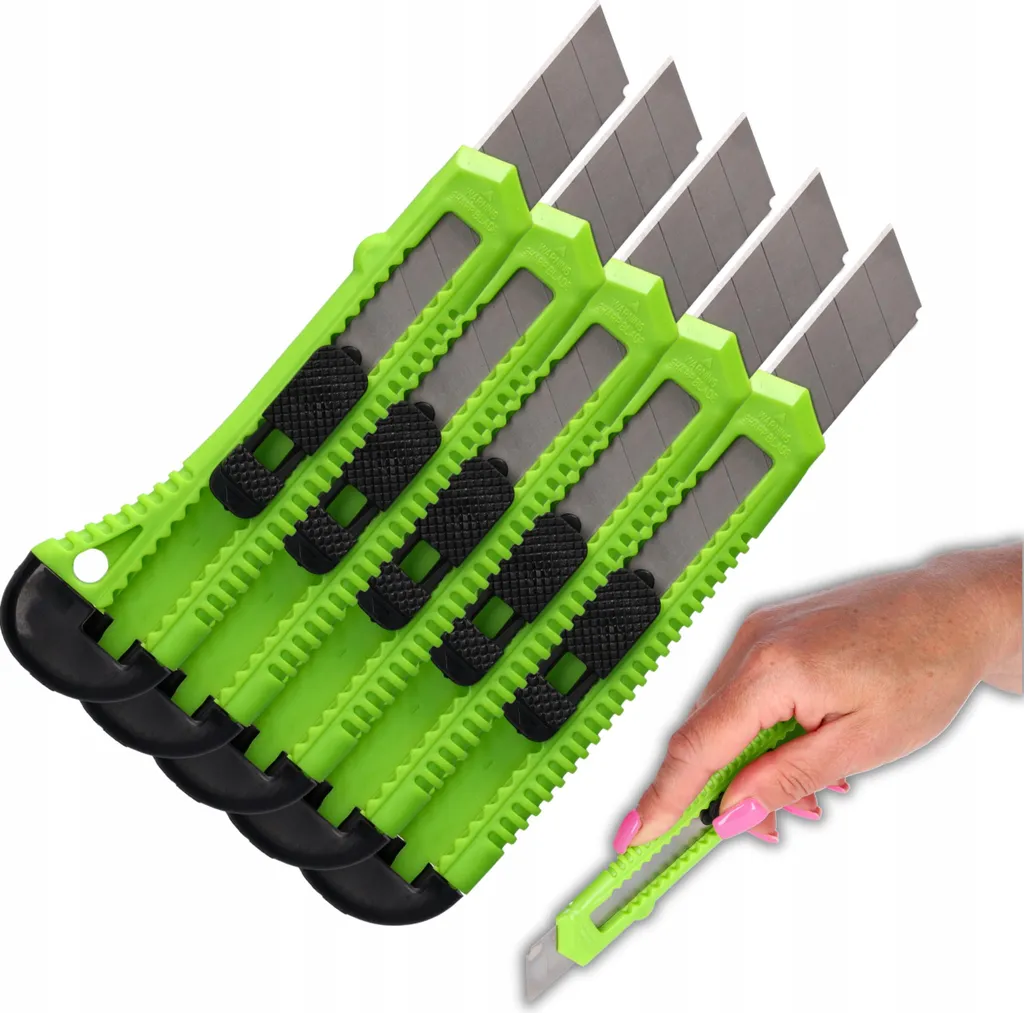 Coltello per Tappezzeria 18mm | Kit 5 Cutter a Scatto Multiuso