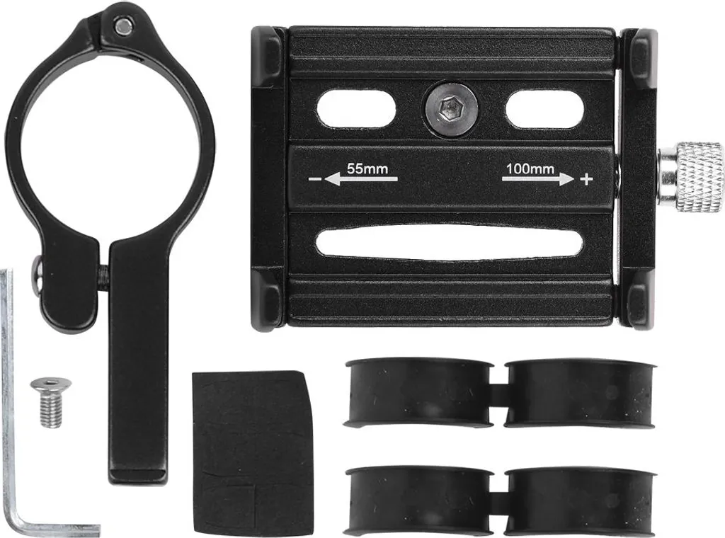 KR01 Supporto per telefono cellulare in lega di alluminio Clip portatile per moto e bici a montaggio fissoNero