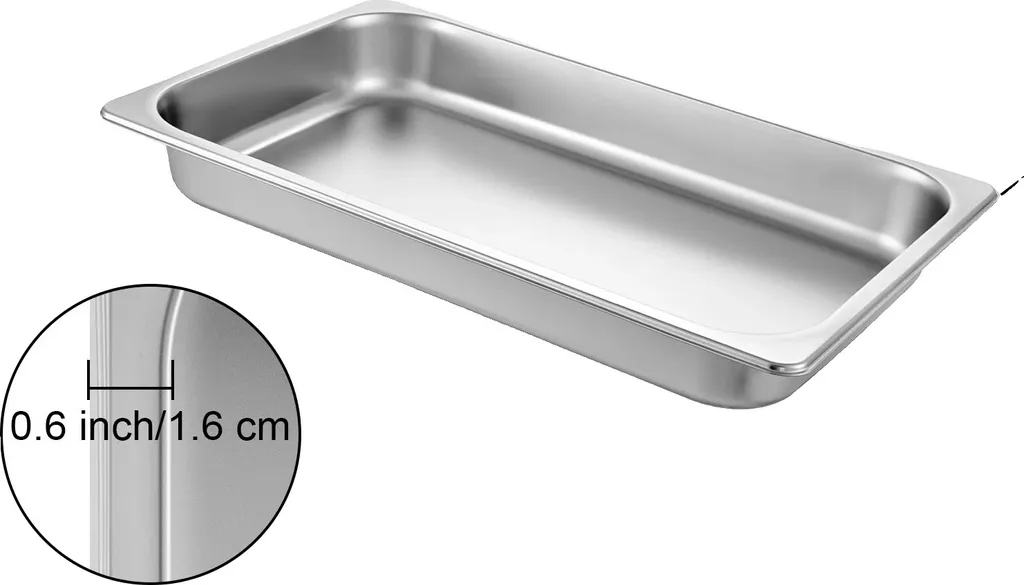 Set 6 Vaschette Inox 8.5L Design Cucina Moderna | Resistenti 500°F