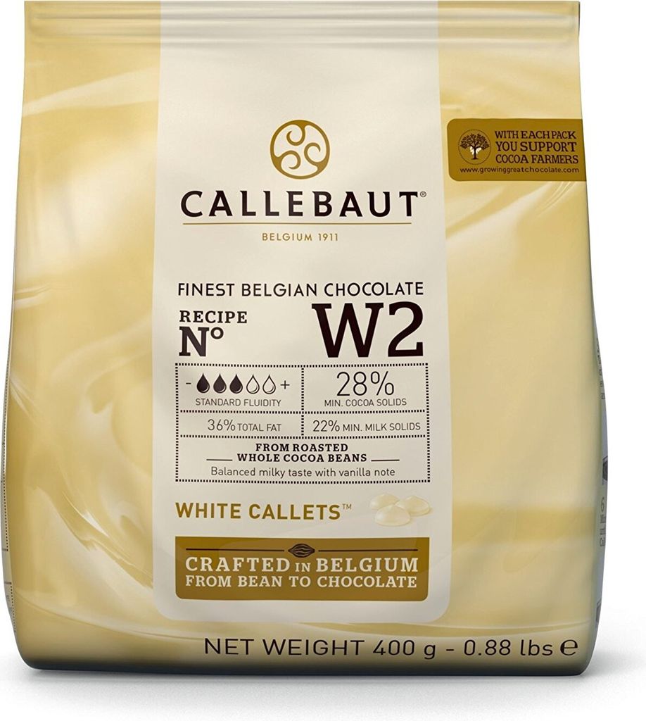 Recipe n° W2 Callebaut weiße Schokoladenkuvertüre, Callets Produktbild 