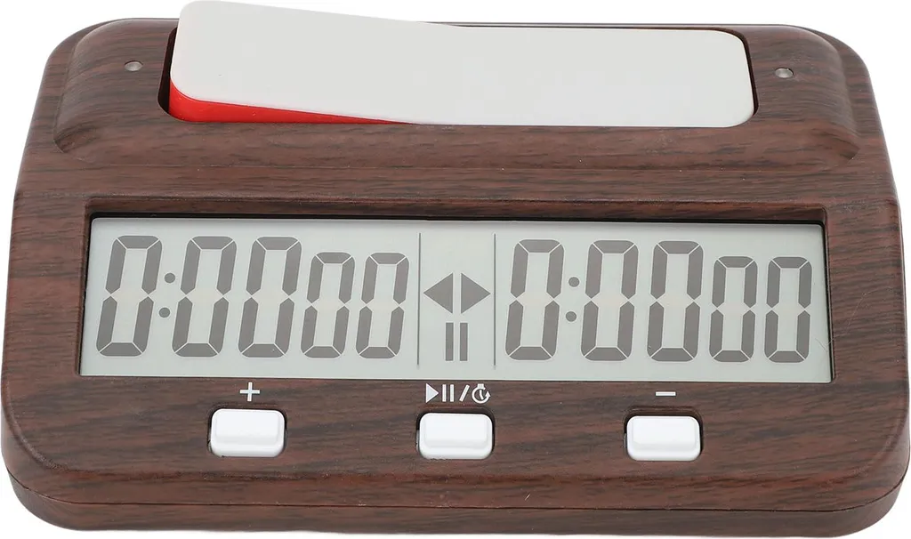 Horloge d'échecs numérique avec délai de bonus et alarme sonore bois