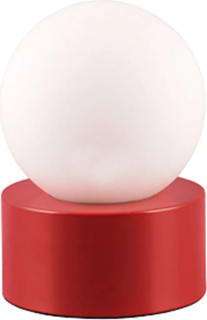 Luminaire de chevet design Countess verre rouge et blanc 17x12x12 cm
