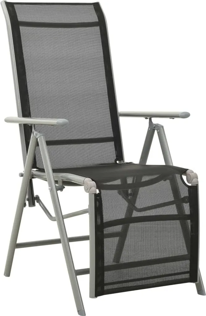 Lot de 2 Bains de soleil de jardin en aluminium et textilène argenté