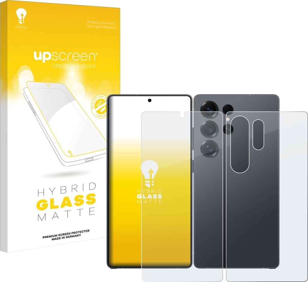 upscreen Entspiegelungs Schutzglas für Samsung Galaxy S25 Ultra Enterprise Edition (Display+Rückseite) Schutzfolie Panzer Folie Glas Display Schu...