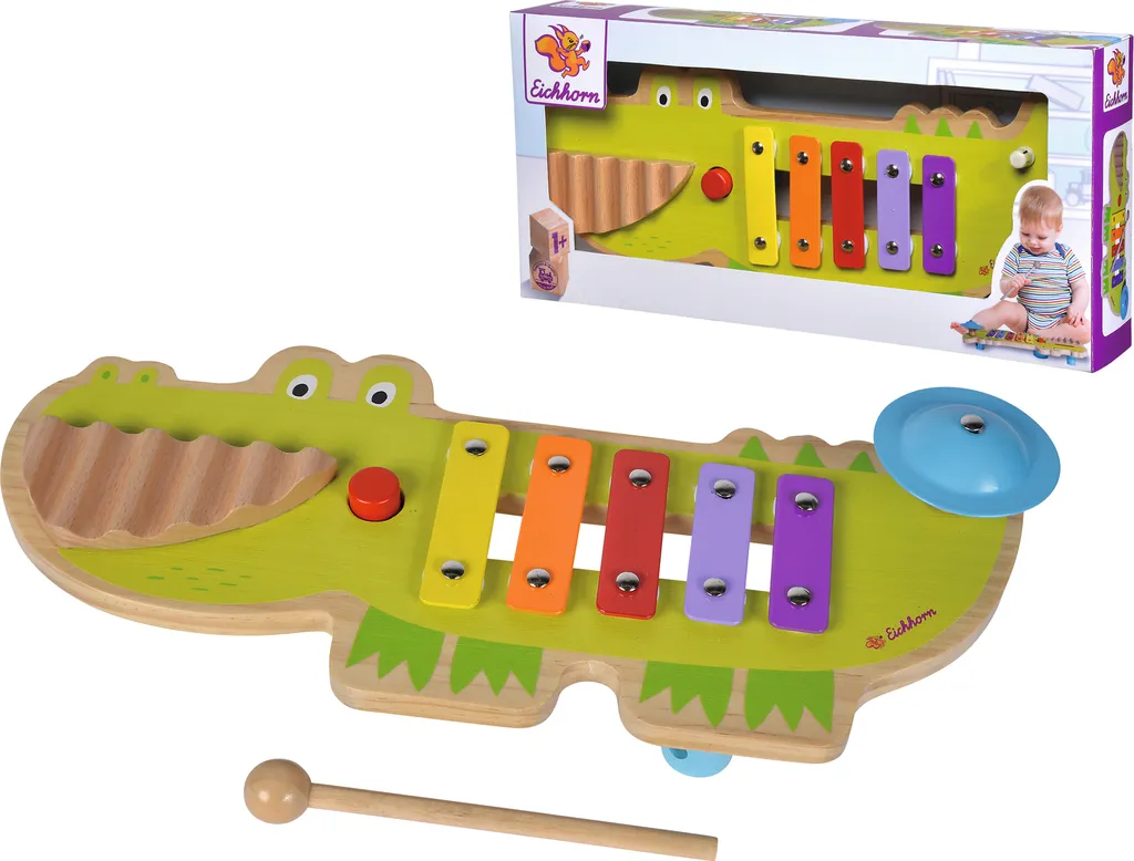 Jouet d'éveil musical en bois Eichhorn pour stimuler bébé sans bruit
