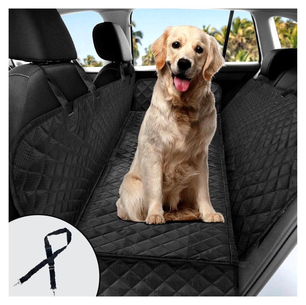 Hundedecke für die Rückbank im Auto 4-in-1 – Halten Sie Ihr Fahrzeug sauber, kratzfest und rutschfest, Hundedecke für die Rückbank mit Seiten...