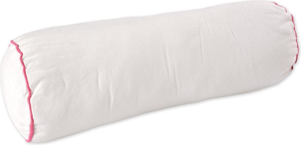 Füllkissen Nackenrolle 15x50 cm weiß-pink Kissenfüllung Nackenrolle Deko Kissen Sofakissen