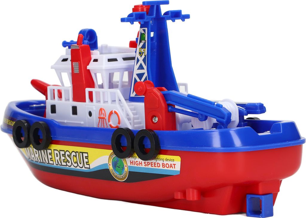 Feuerwehrboot Spielzeug Auto Wasser Sprühen Pädagogisches Musik Licht Elektrische Kinder Badeboot Spielzeug für Jungen Mädchen