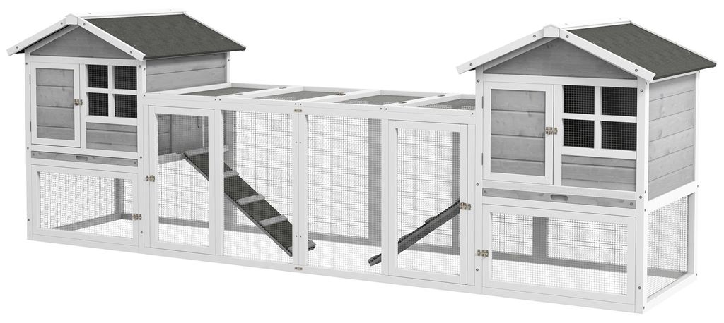 PawHut – dřevěná klec pro králíky a drobná zvířata s Obrázek produktu 