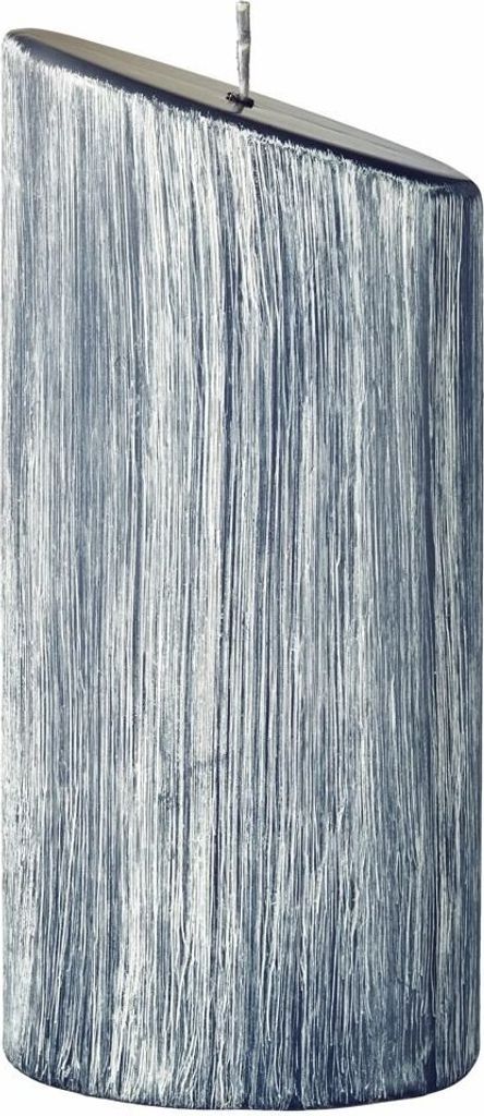 Weihnachtskerzen Struktura Chic Ellipse abgeschrägt Pacific Blau/Grau 19,5 x 9/5,5 cm, 1 Stück