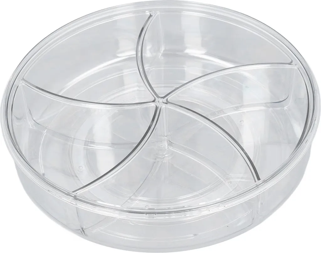 Contenitore Snack Portatile Girevole 5 Scomparti con Maniglia