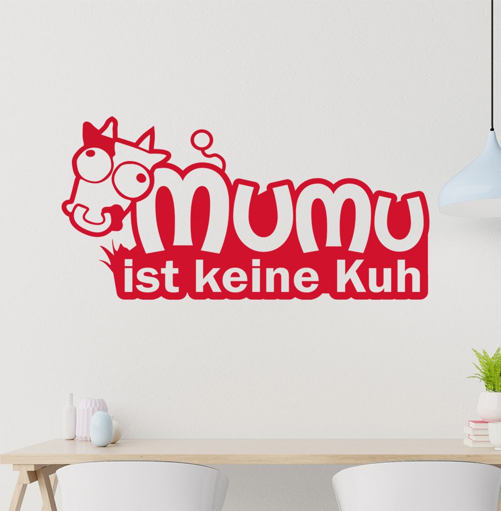 KIWISTAR Mumu ist kein Kuh - Vagina Kühe Muuh Wandtattoo in 6 Größen - Wandaufkleber Wall Sticker - Dekoration, Küche, Wohnzimmer, Schlafzimmer...