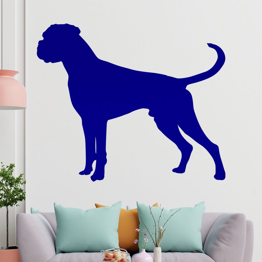 KIWISTAR Deutscher Boxer Silhouette Wandtattoo in 6 Größen - Wandaufkleber Wall Sticker - Dekoration, Küche, Wohnzimmer, Schlafzimmer, Badezimmer