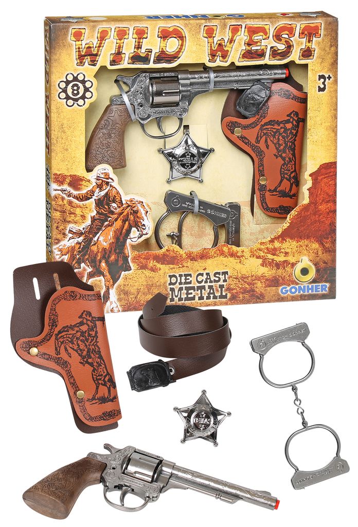 Cowboy-Set medium mit Handschellen Produktbild 