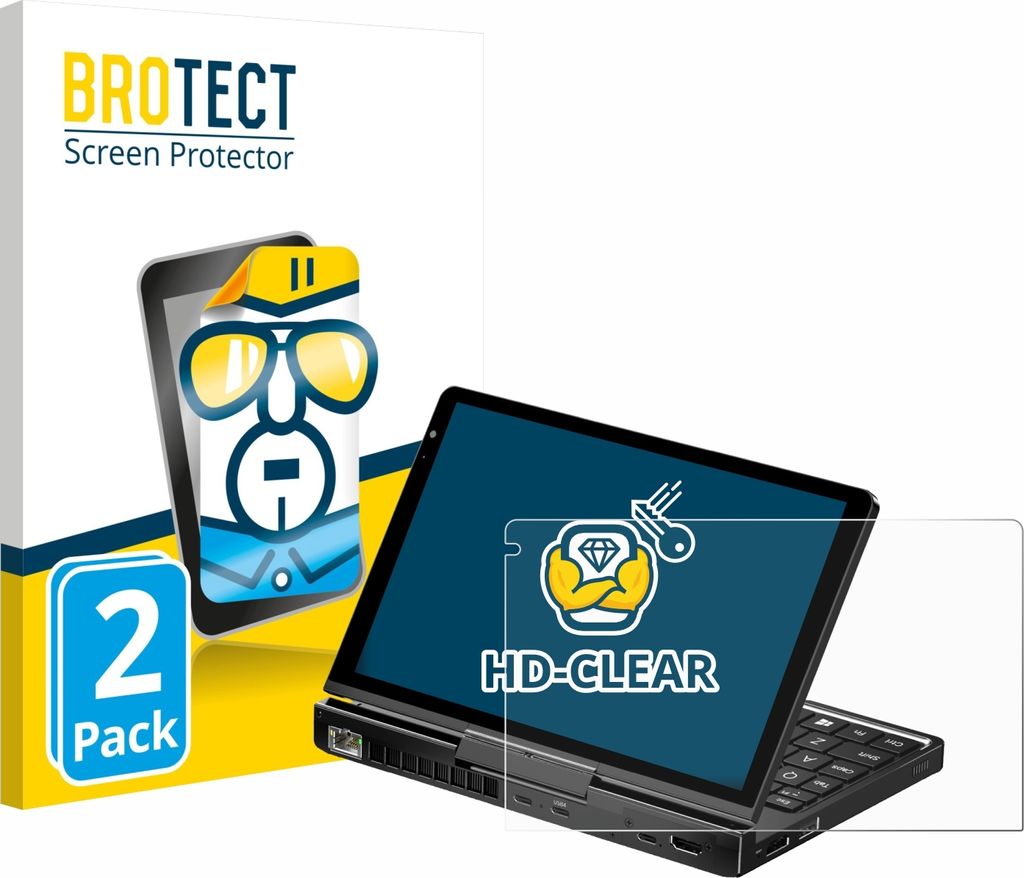 2x Für GPD Pocket 4 Schutzfolie BROTECT Displayschutz Display Schutz Folie Klar Transparent