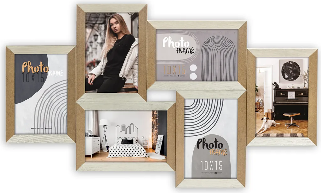 Cadre Multi Photo Vercelli Blanc 6 Vues 10x15 cm : Fini les cadres épars