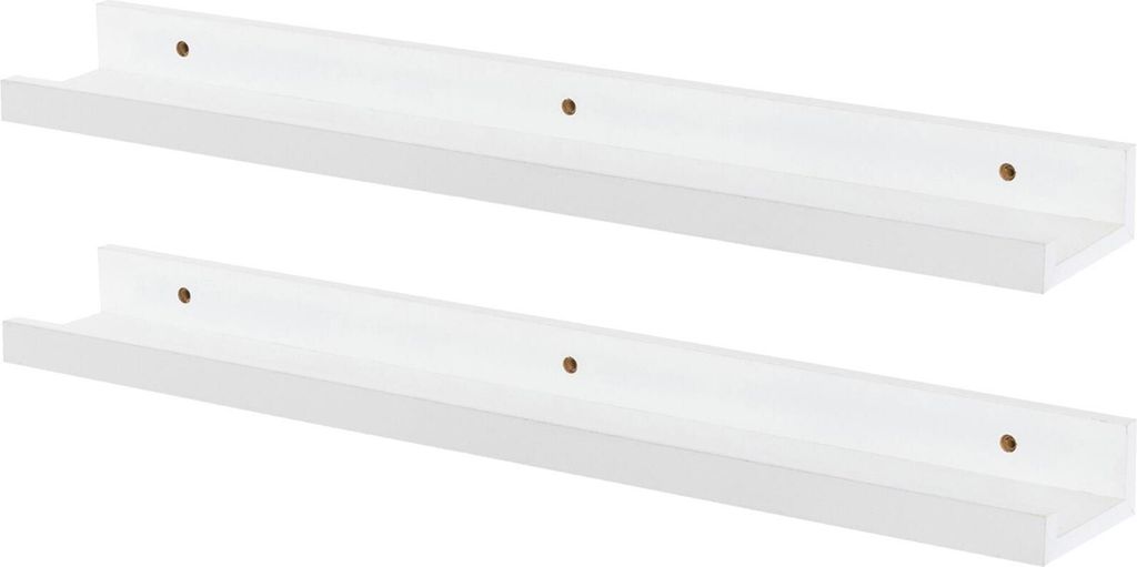 2x Schwebende Bilderleisten – Weiße 57 cm MDF-Wanddisplay für Fotos und Heimdekor