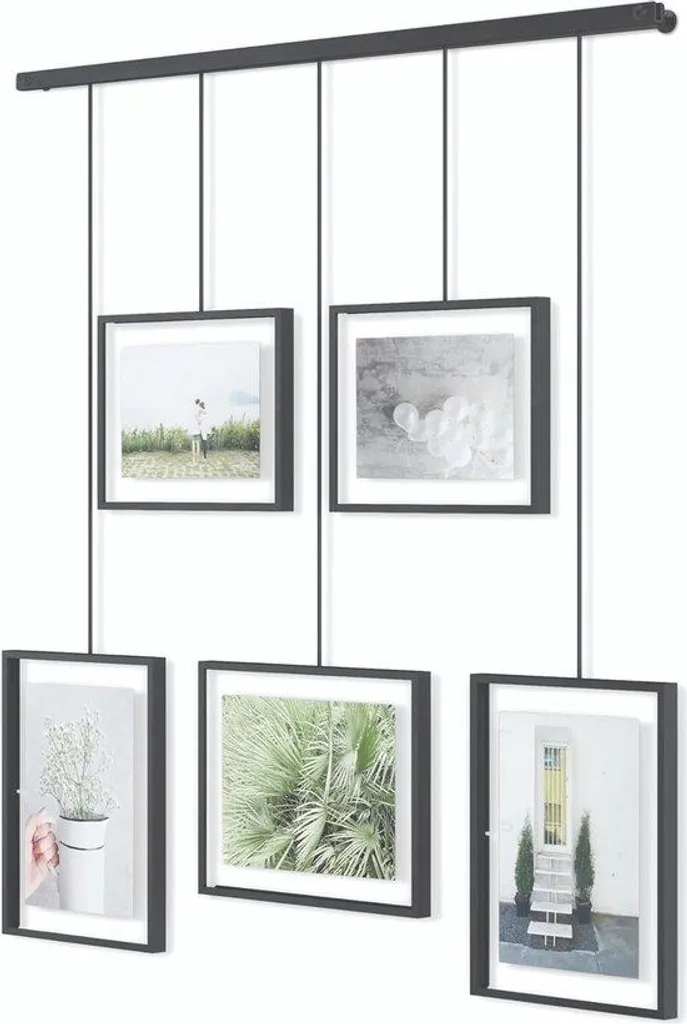 Set de cadres photo muraux en métal noir pour décoration d'intérieur chic