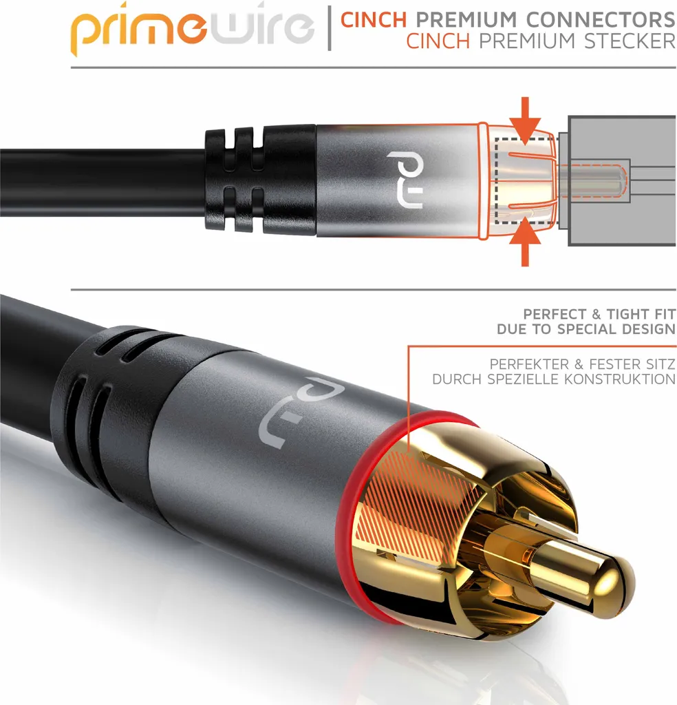 Câble de Modulation RCA Stéréo 10m - Cordon Audio Hi-Fi Double Blindage HQ - 4