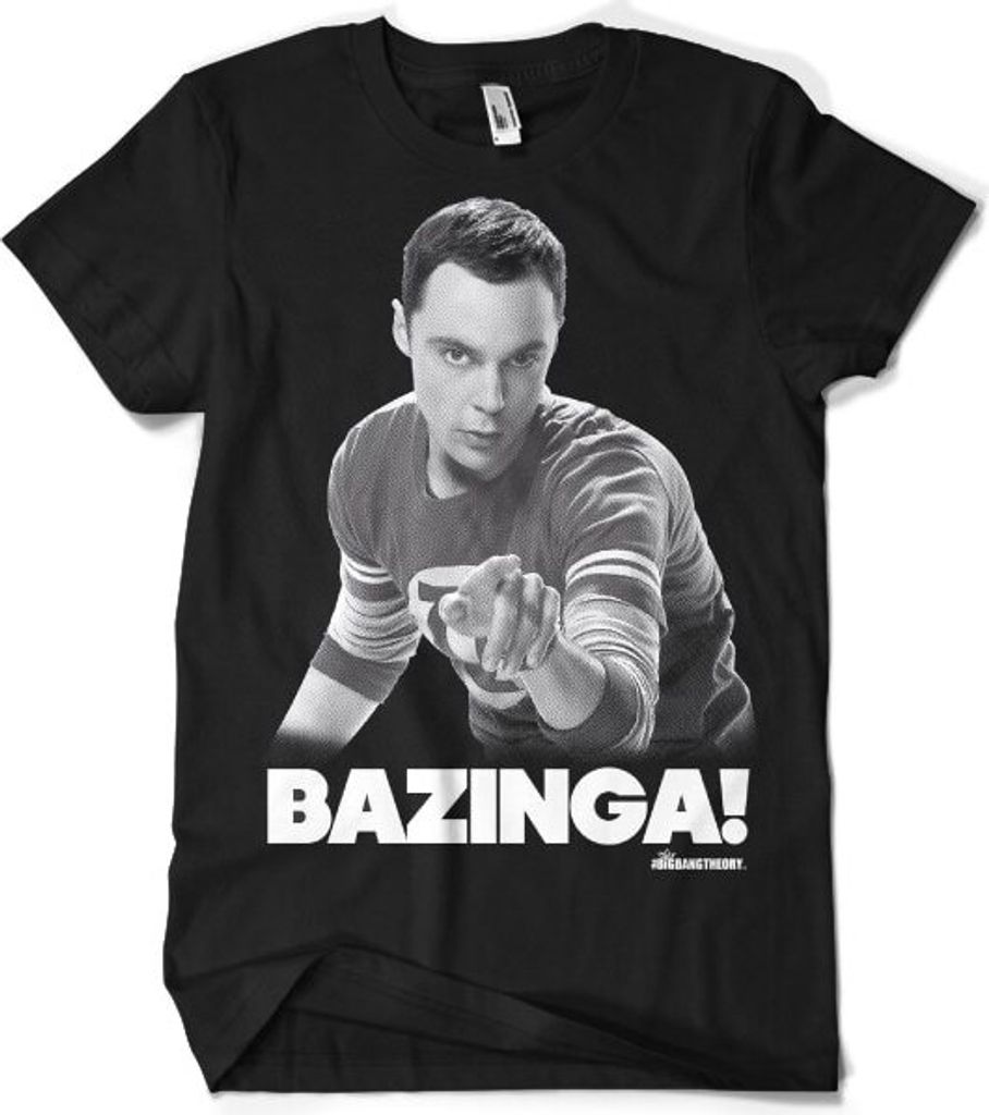 Sheldon Says BAZINGA! T-Shirt - Large - Black