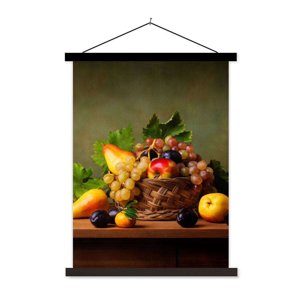 MuchoWow® Textilposter Rustikal - Korb - Obst - Stilleben Produktbild 