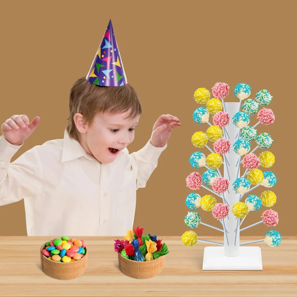 Support Cake Pops en Bois Blanc 62 Emplacements - Design Robuste - 2