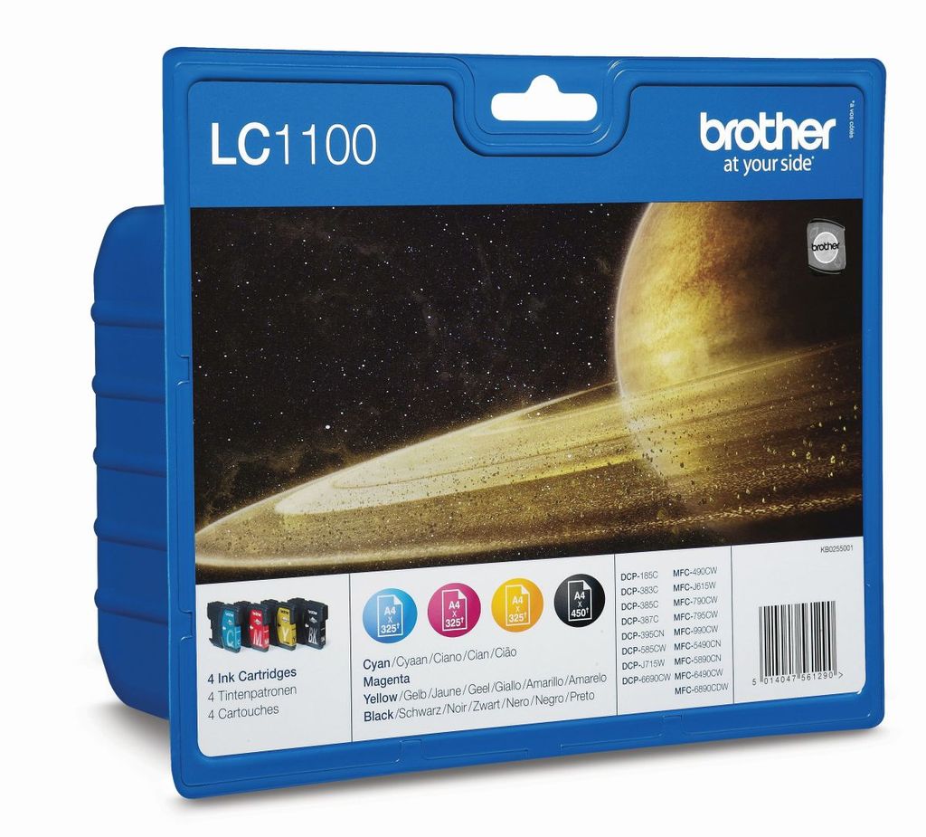 Brother LC1100 Value Pack - 4 balenia - ierna, lt, azrov, Obrázok produktu 