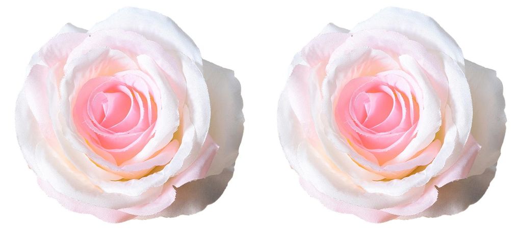2 realistische künstliche Rosenblütenköpfe aus Kunstseide ohne Stiel für DIY-Bastelarbeiten, Hochzeiten, Babypartys und Tischdekorationen