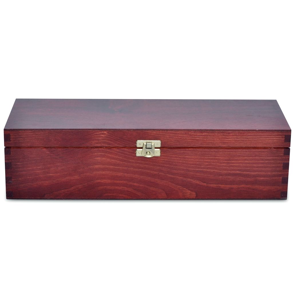 Weinkiste Aus Kiefernholz Für 2 Flaschen - Mit Schiebedeckel & Tragekordel