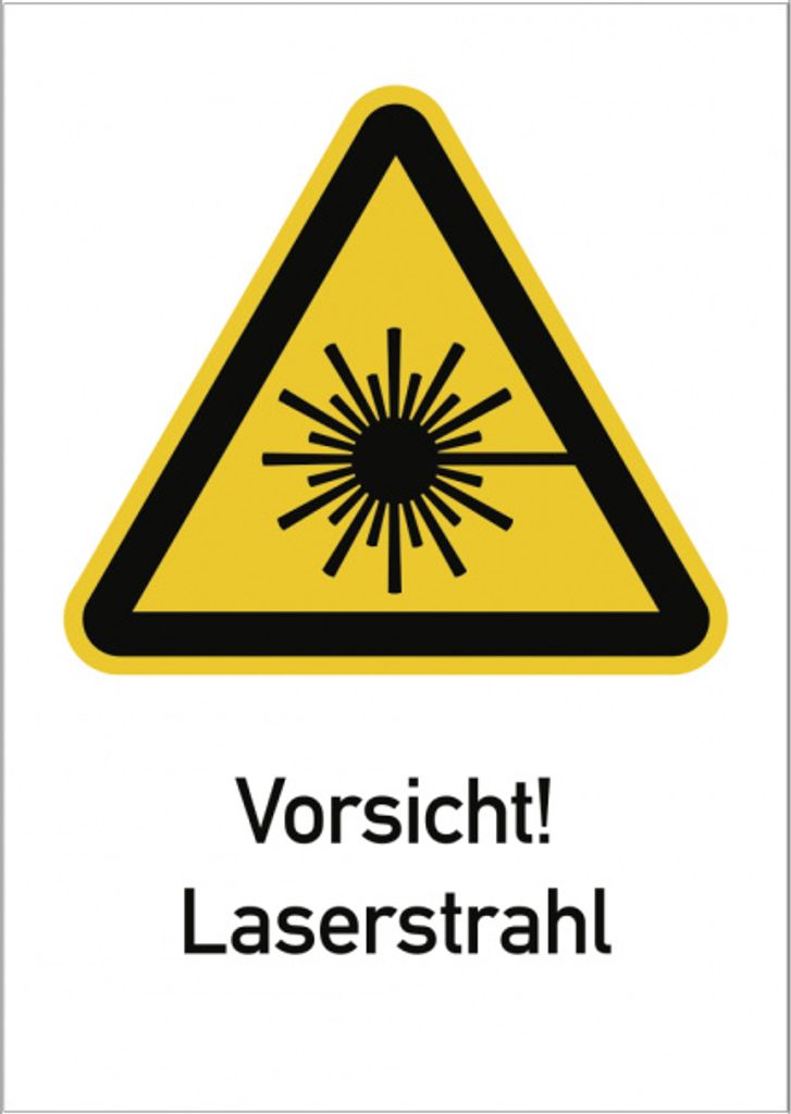 Dreifke Vorsicht! Laserstrahl ISO 7010, Kombischild, Kunststoff, 210x297 mm