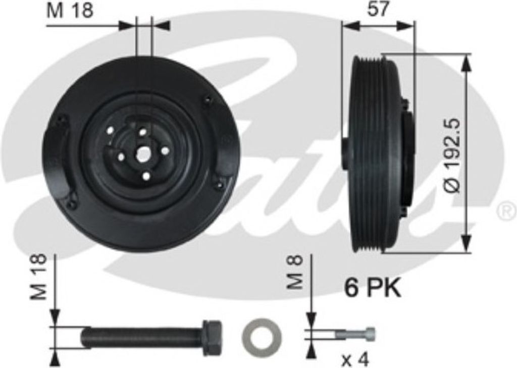 Gates Riemenscheibe Kurbelwelle für Audi VW Volvo