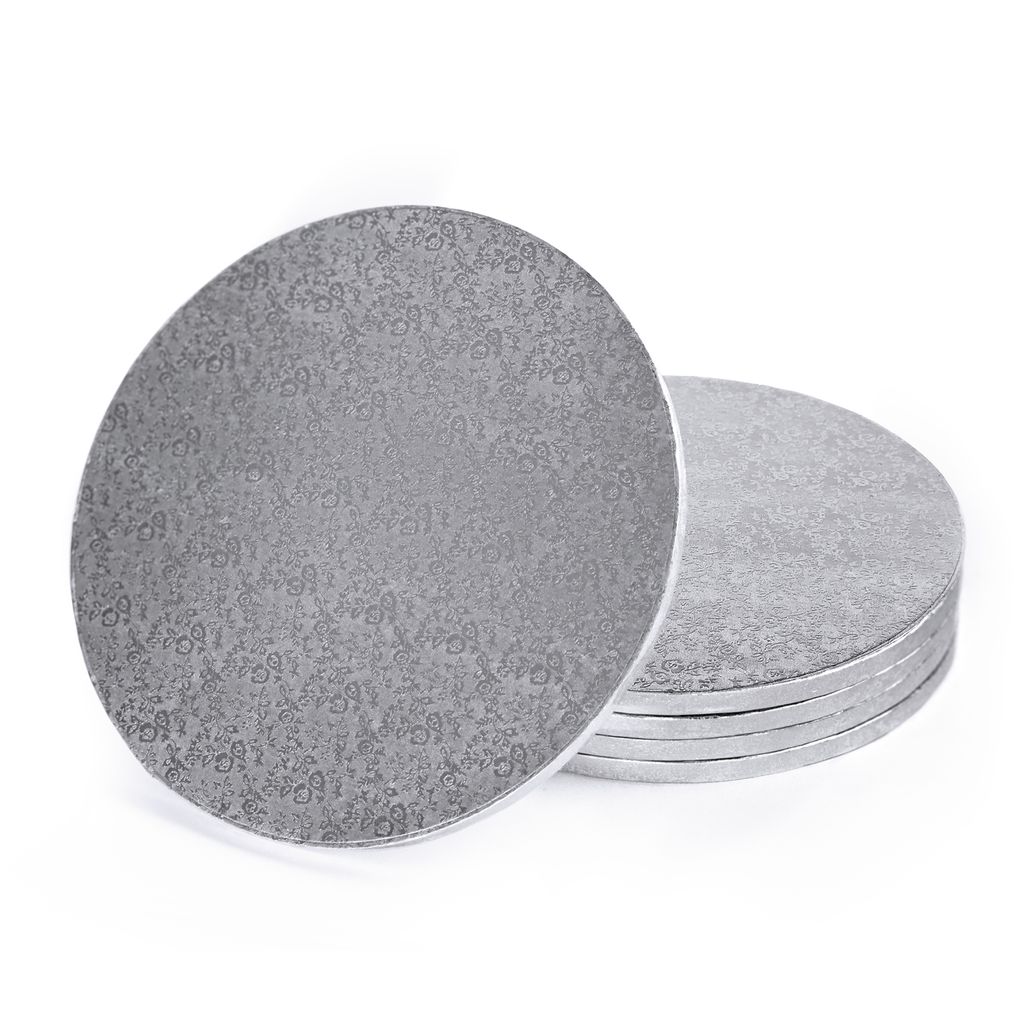 Miss Bakery’s House Cake Drum - 12 mm dick - Ø 30 cm - Silber - 5 Stück