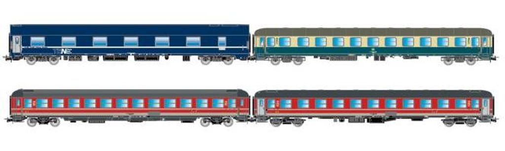 Rivarossi 4-tlg. Set Reisezugwagen, Italien-Holland-Express Produktbild 