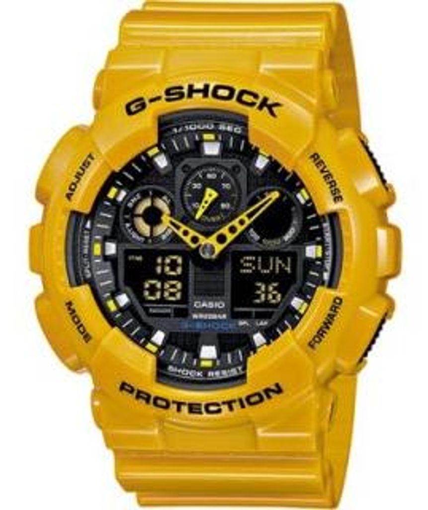 Casio GA-100A-9ADR, Armband, Harz, Gelb, CR1220, 2 Jahr(e), 5,5 cm