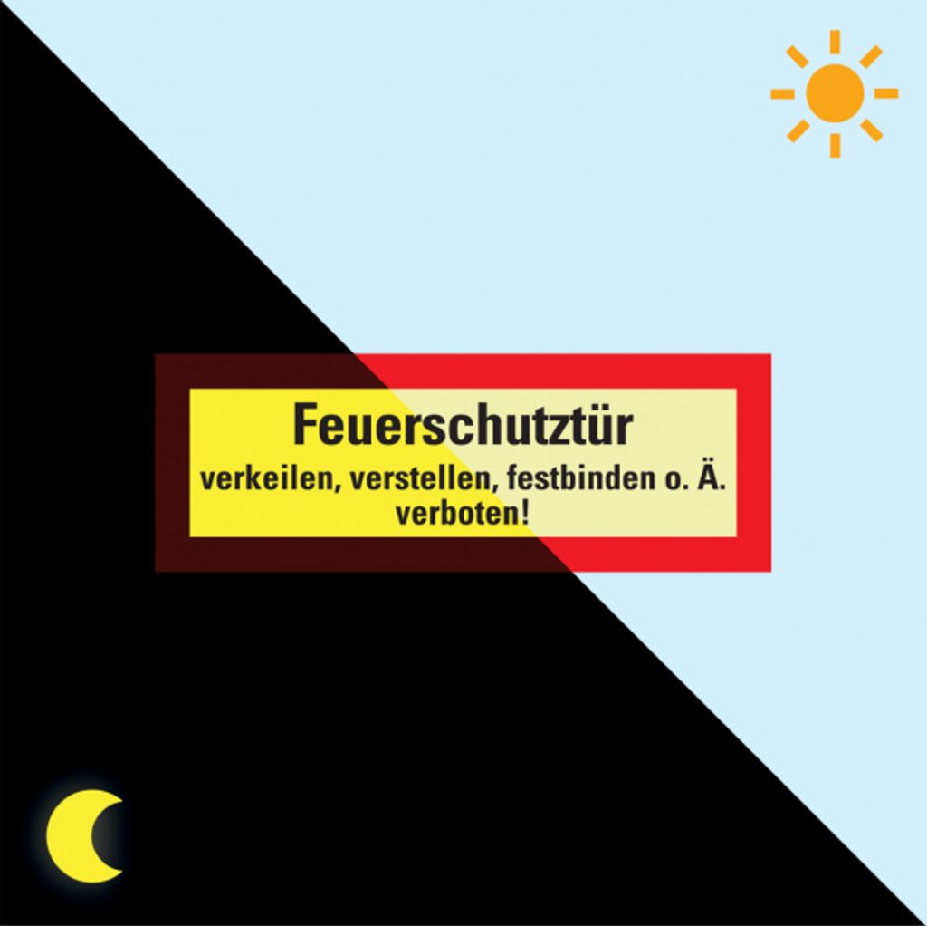PERMALIGHT power langnachleuchtend Feuerwehrschild Feuerschutztür verkeilen.....