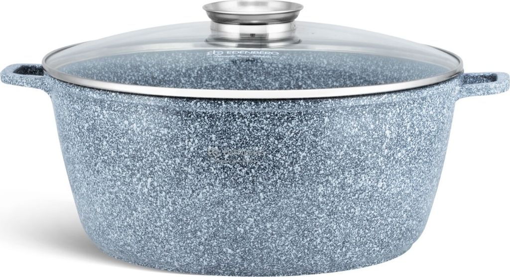 Kochtopf 10L graue Farbe Suppentopf Spargeltopf Soßentopf Topf Steinbeschichtung, Glasdeckel, Induktion