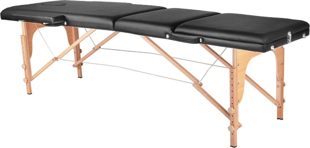 Klappbarer Massagesessel KOMFORT 3 aus Holz - Schwarz