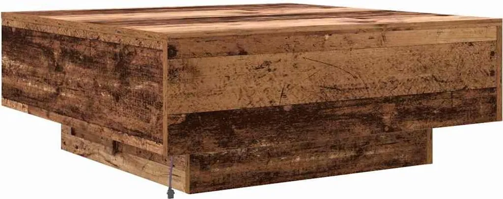 Tavolino Salotto SYFAX Legno Vecchio e Blu 80x80cm - Design Industriale - 7