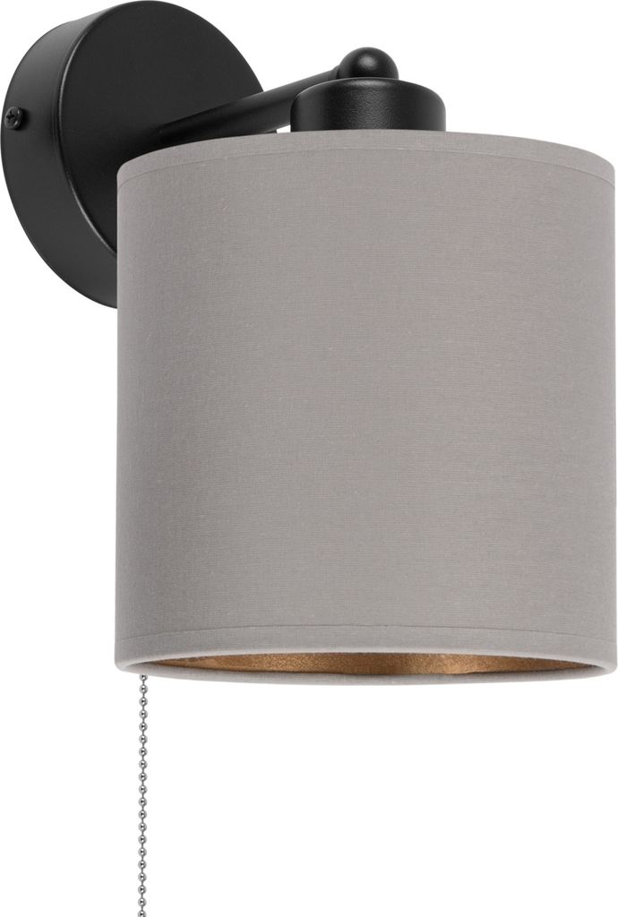 Schwarze Wandlampe Schnur-Zugschalter SHWAND-CL-1010SC-GR Wandleuchte