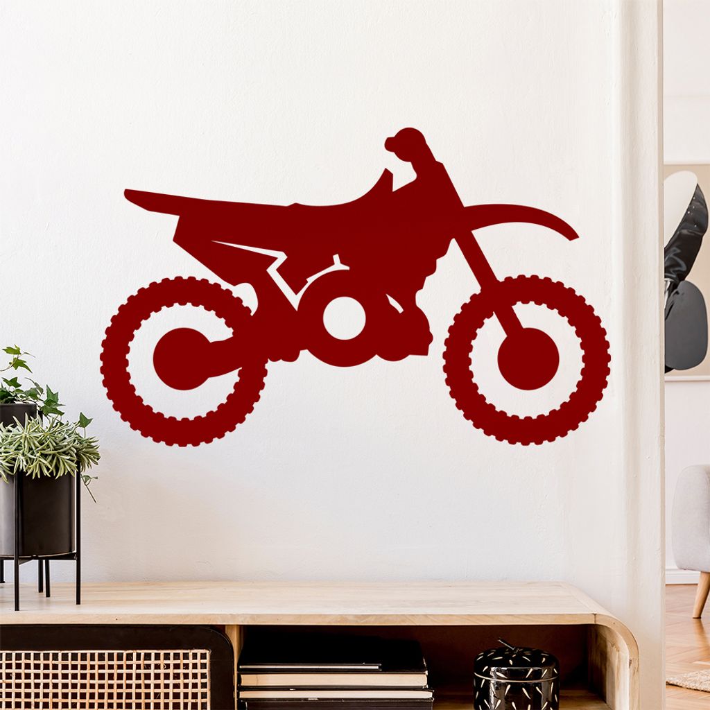 Motocross Bike Wandtattoo Wandaufkleber Wall Sticker - Dekoration, Küche, Wohnzimmer, Schlafzimmer, Badezimmer