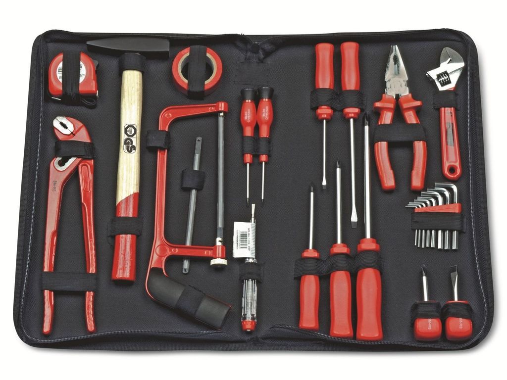 BRÜDER MANNESMANN Universal Werkzeugmappe im Collegestil, 26-teilig