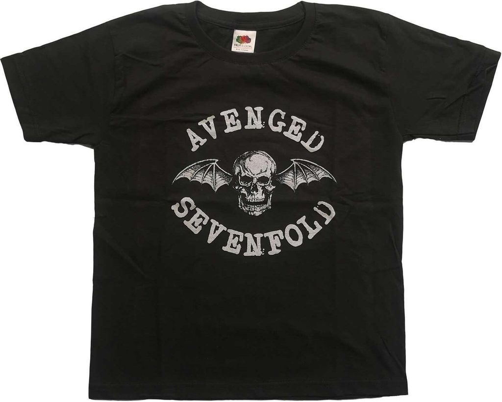 Avenged Sevenfold - "Classic Deathbat" T-Shirt für Kinder RO3093 (140) (Anthrazit)