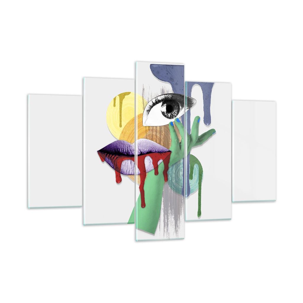 Bilder auf glas - Abstraktion modern - 150x100cm - Glasbilder - Wandbilder - Kunstdruck - zum Aufhängen bereit - Wanddekoration aus Glas - Glas Bi...