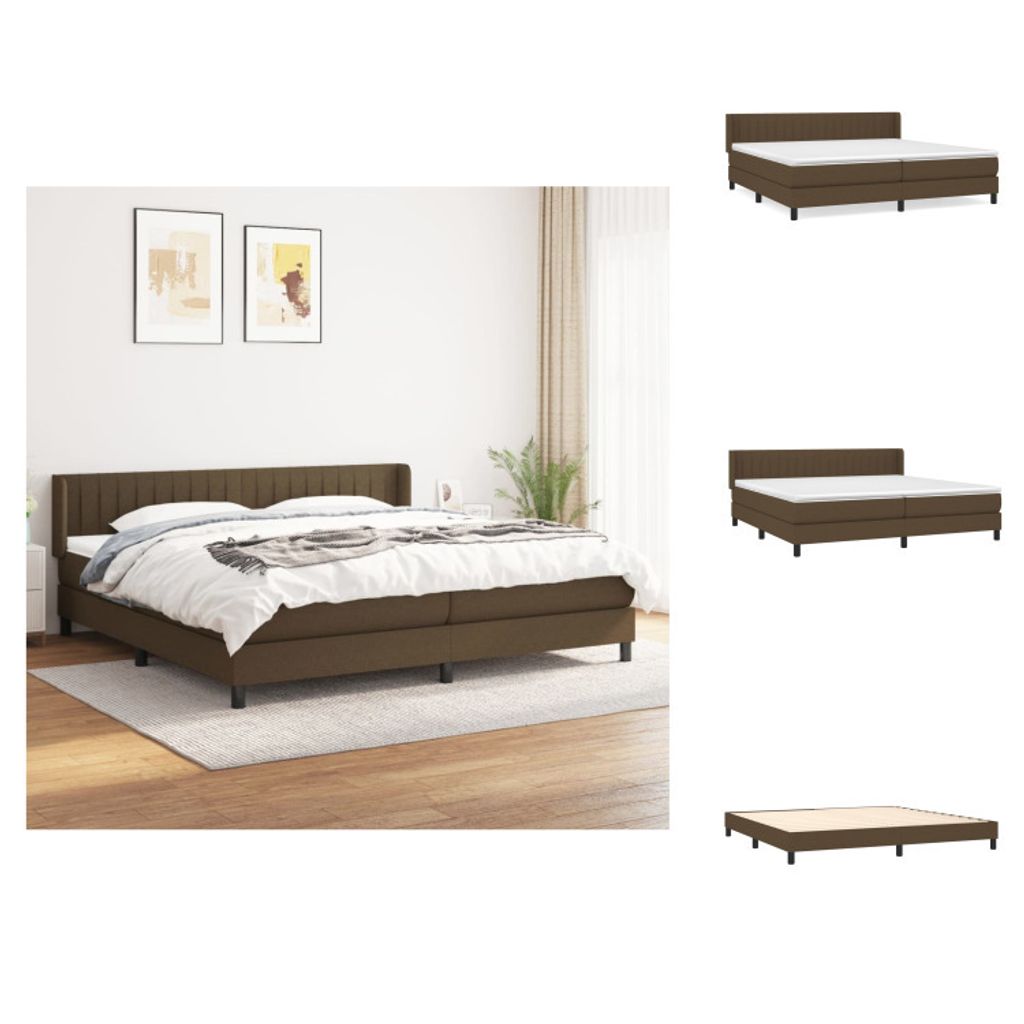 vidaXL Boxspringbett mit Matratze Dunkelbraun 200x200 cm Stoff - Betten & Bettgestelle