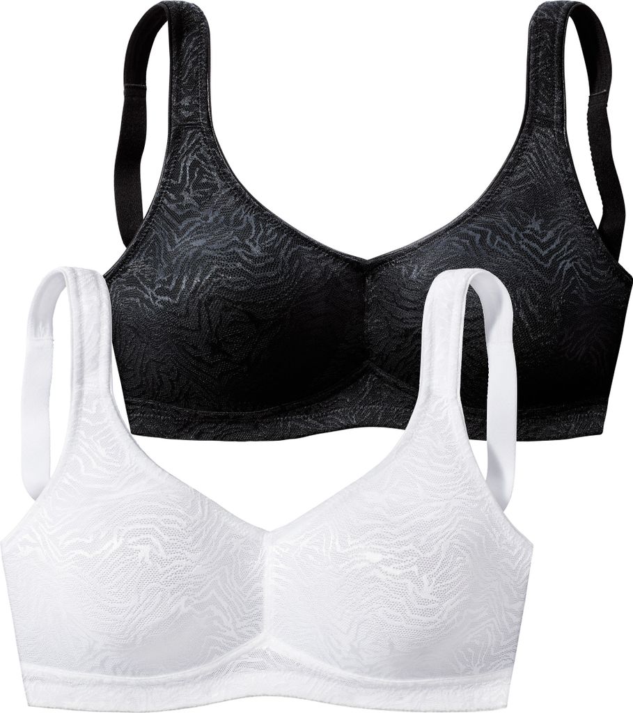 PETITE FLEUR Soft-BH schwarz + weiß Größe 85 Cup B