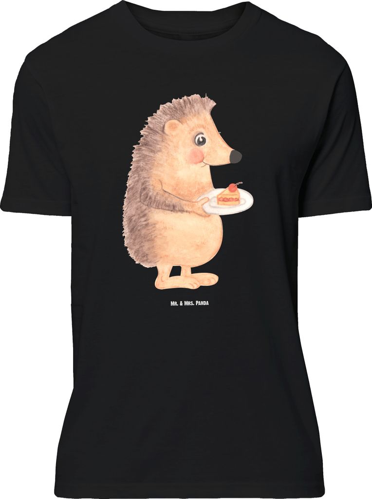 Mr. & Mrs. Panda Größe L T-Shirt Igel Kuchenstück - Schwarz - Geschenk, Kuchen Backen, Shirt, Torte, mit Spruch, Geburtstagskuchen, Tshirt, Einl...